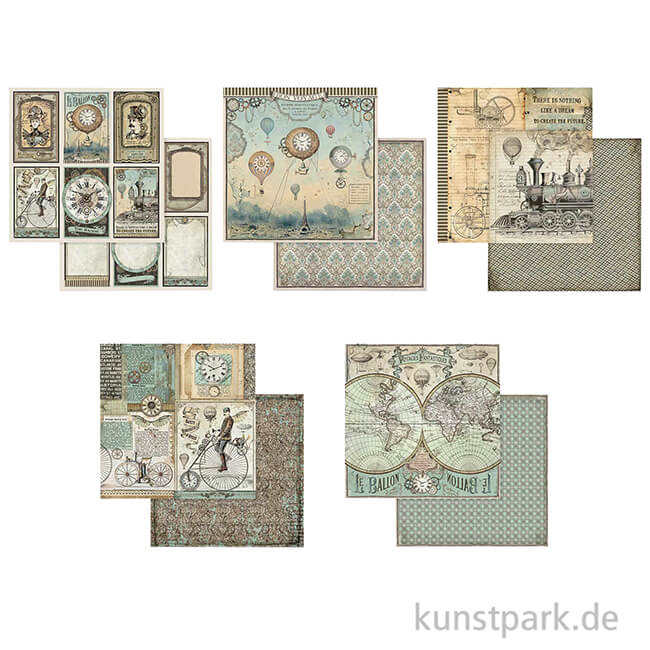 Artikelbild 2 des Artikels “Stamperia Scrapbooking Pad - Voyages Fantastiques, 20,3 x 20,3 cm “