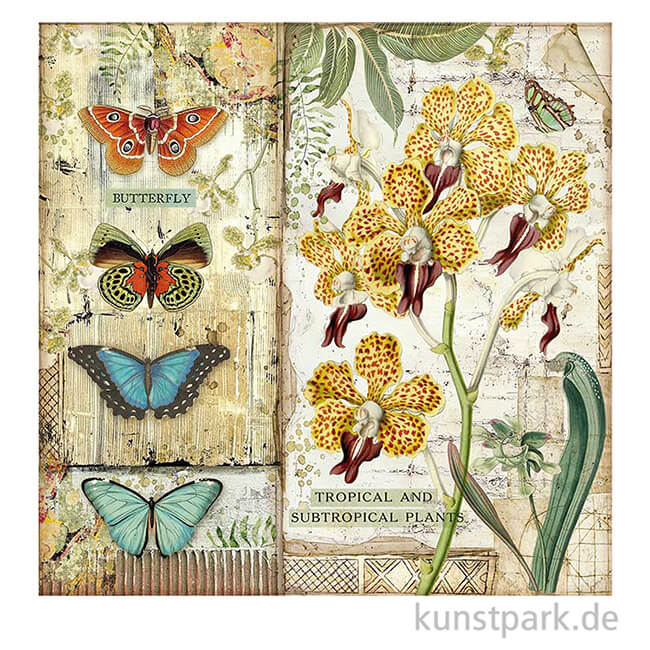 Artikelbild 2 des Artikels “Stamperia Scrappapier - Amazonia Orchid and Butterfly, 30,5x30,5 cm “