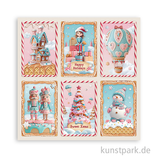 Artikelbild 2 des Artikels “Stamperia Scrappapier - Candy Christmas 6 Cards, 30,5 x 30,5 cm “