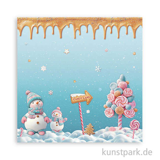Artikelbild 2 des Artikels “Stamperia Scrappapier - Candy Christmas Snowmen, 30,5 x 30,5 cm “
