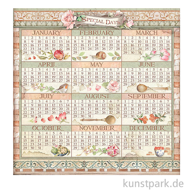 Artikelbild 2 des Artikels “Stamperia Scrappapier - Casa Granada Calendar 30,5 x 30,5 cm “