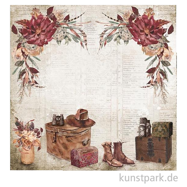 Artikelbild 2 des Artikels “Stamperia Scrappapier - Our Way Travel Accessories 30,5 x 30,5 cm “