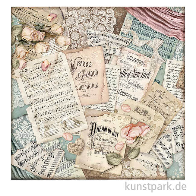 Artikelbild 2 des Artikels “Stamperia Scrappapier - Passion Scores, 30,5x30,5 cm “