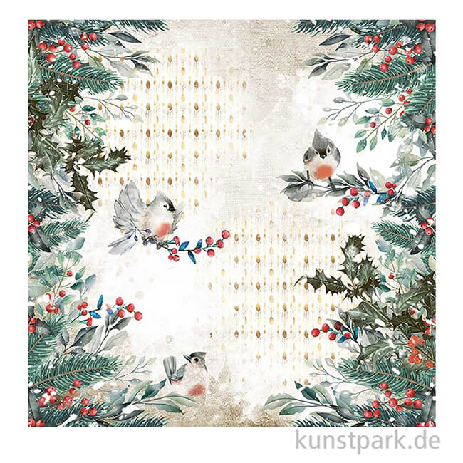 Artikelbild 2 des Artikels “Stamperia Scrappapier - Romantic Christmas Birds, 30,5x30,5 cm “