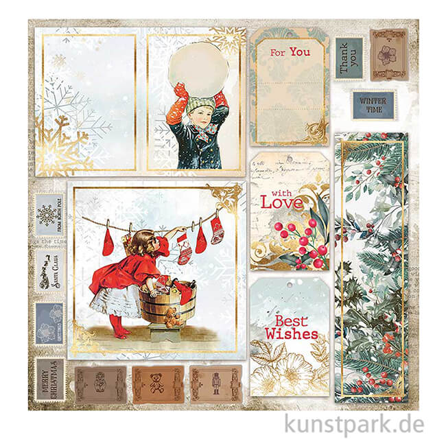Artikelbild 2 des Artikels “Stamperia Scrappapier - Romantic Christmas Cards, 30,5x30,5 cm “