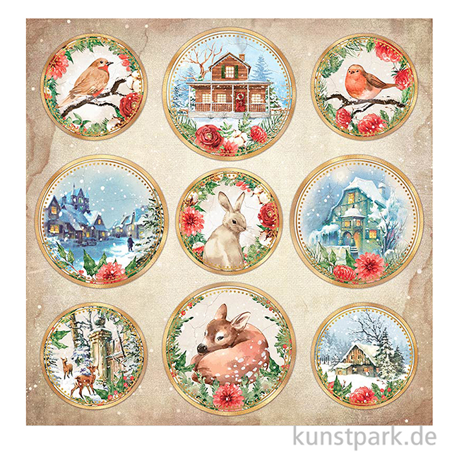 Artikelbild 2 des Artikels “Stamperia Scrappapier - Romantic Home for the Holidays Rounds 30,5 cm “
