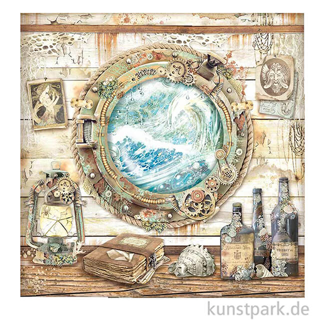 Artikelbild 2 des Artikels “Stamperia Scrappapier - Songs of the Sea Portholes, 30,5 x 30,5 cm “