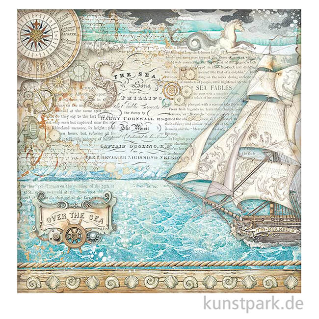 Artikelbild 2 des Artikels “Stamperia Scrappapier - Songs of the Sea Sailing Ship, 30,5 x 30,5 cm “