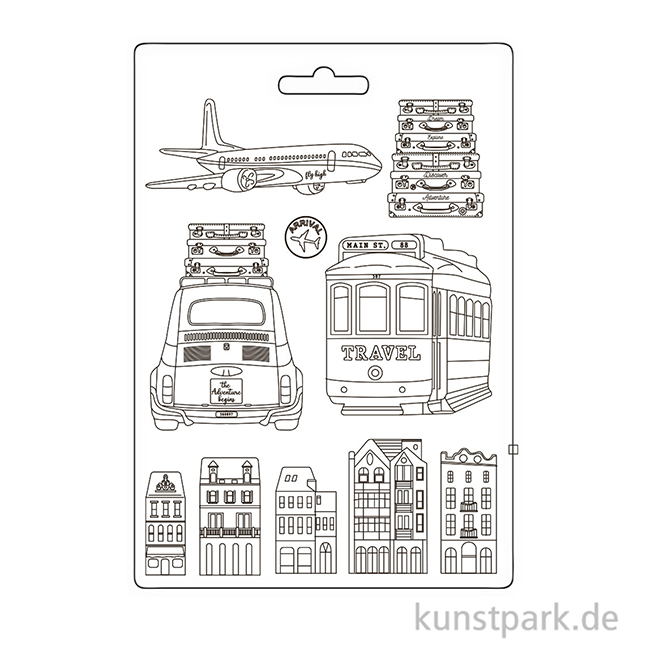 Artikelbild 2 des Artikels “Stamperia Soft Mould (Gießform) - Art of Travelling Transports, A4 “