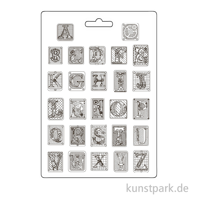Artikelbild 2 des Artikels “Stamperia Soft Mould (Gießform) - Master of Magic Alphabet, A4 “