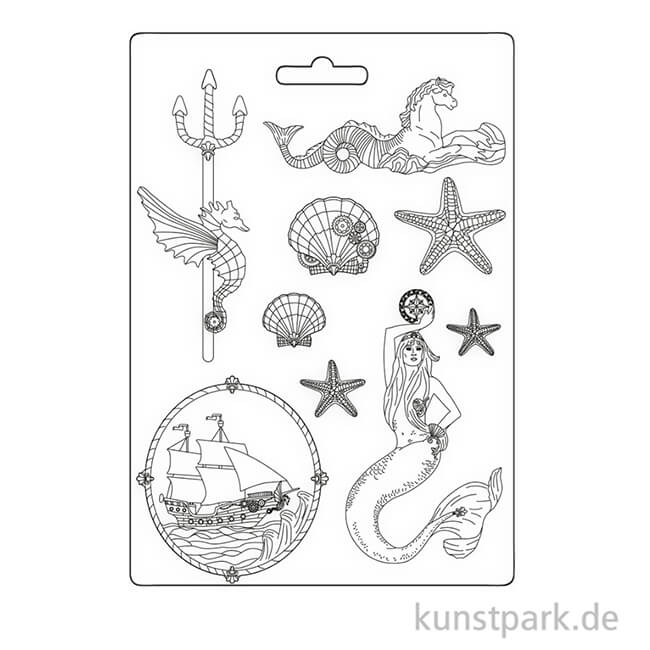 Artikelbild 2 des Artikels “Stamperia Soft Mould (Gießform) - Songs of the Sea Mermaid, A4 “