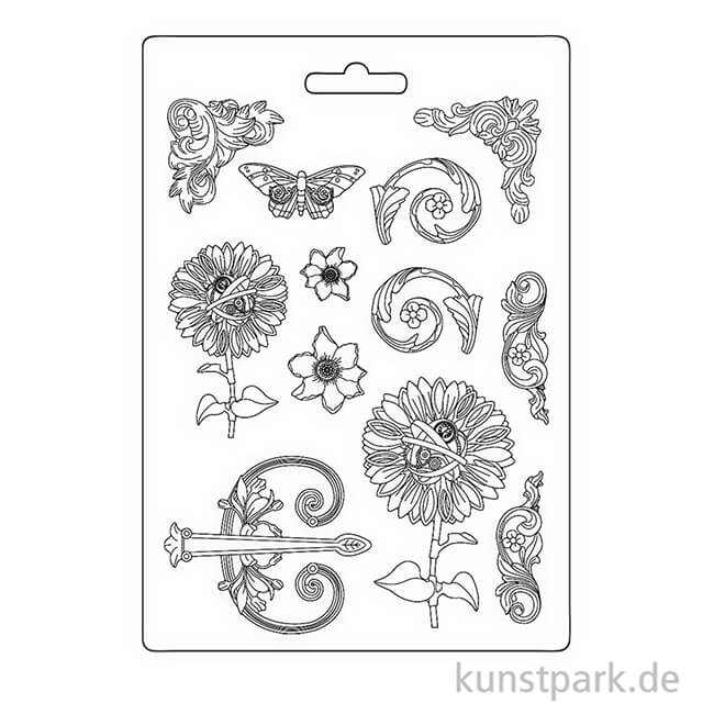 Artikelbild 2 des Artikels “Stamperia Soft Mould (Gießform) - Vagabond Fantasy World Sunflower, A4 “