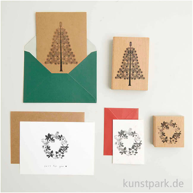 Artikelbild 2 des Artikels “Stempel aus Holz - Christmas Rocks, Kranz, 70 x 70 mm “