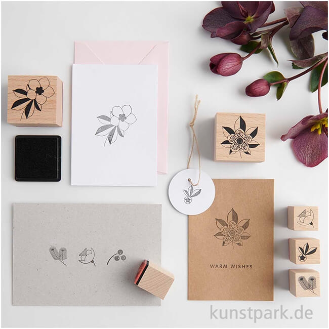 Artikelbild 2 des Artikels “Stempelset - Christmas Rocks, Helleborus mit 6 Holzstempeln “