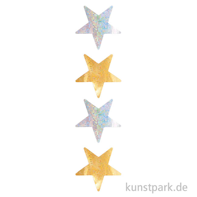 Artikelbild 2 des Artikels “Sticker - Sterne, Gold-Silber, Holographisch, 120 Aufkleber “
