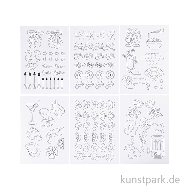 Artikelbild 2 des Artikels “Stickvliese, Wasserlöslich, A5, 6 Blatt, Deko-Designs “