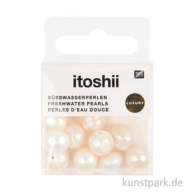 Artikelbild 2 des Artikels “Süßwasserperlen Natur, 11-12 mm, 10 Stück “