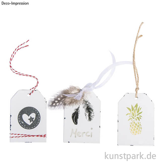Artikelbild 2 des Artikels “Vintage-Metallschild Set, 4,5x6,5 cm, 3 Stück “