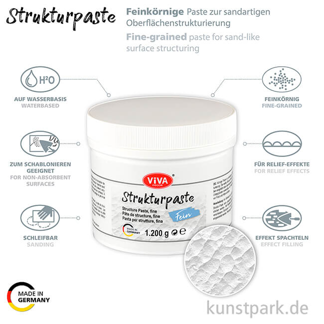 Artikelbild 2 des Artikels “Viva Decor Strukturpaste Fein, Weiß, 1200g “