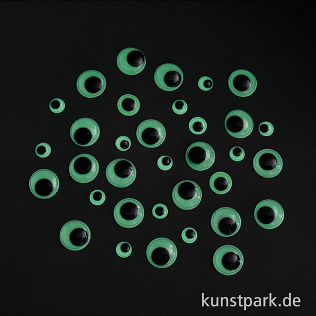 Artikelbild 2 des Artikels “Wackelaugen Glow in the Dark, 10 / 12 / 15 / 20 mm, 40 Stück “