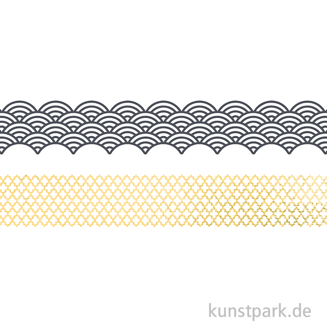 Artikelbild 2 des Artikels “Washi-Dekor-Tape, Gold + Grau, 25 mm, 2 Rollen, je 5 m “