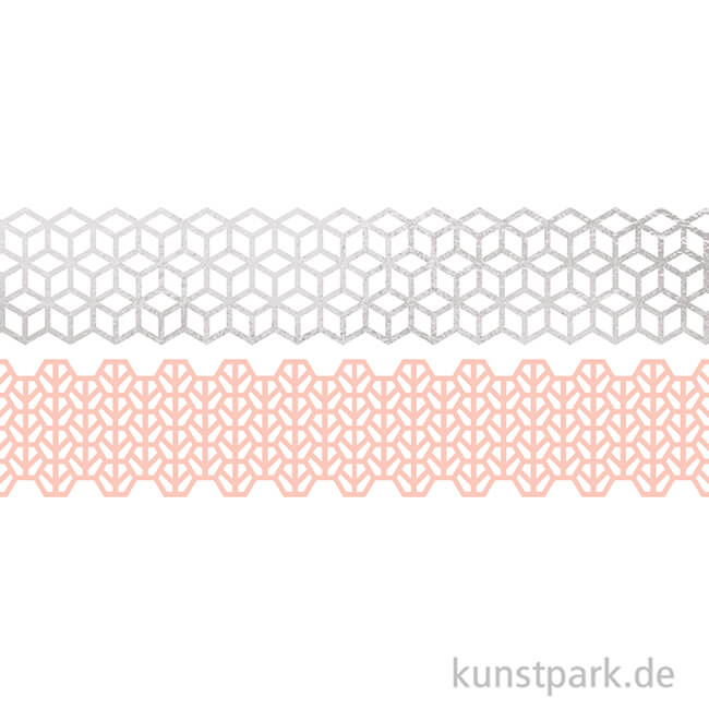 Artikelbild 2 des Artikels “Washi-Dekor-Tape, Rose + Silber, 25 mm, 2 Rollen, je 5 m “