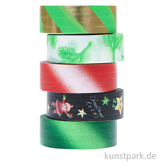 Artikelbild 2 des Artikels “Washi Tape Set - Christmas Rocks, Airbrush, 5 Stück, je 10 m “