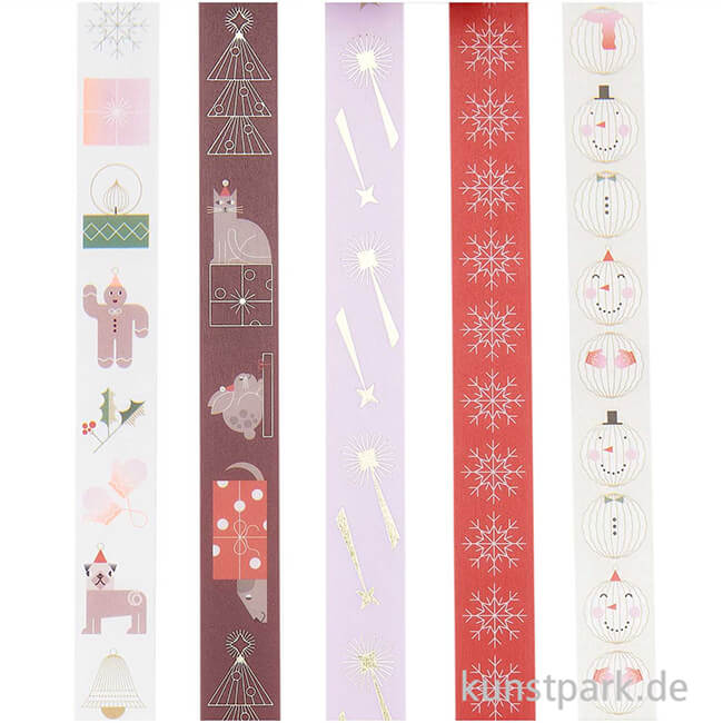 Artikelbild 2 des Artikels “Washi Tape Set - I love Christmas, Figuren, 5 Stück, je 10 m “