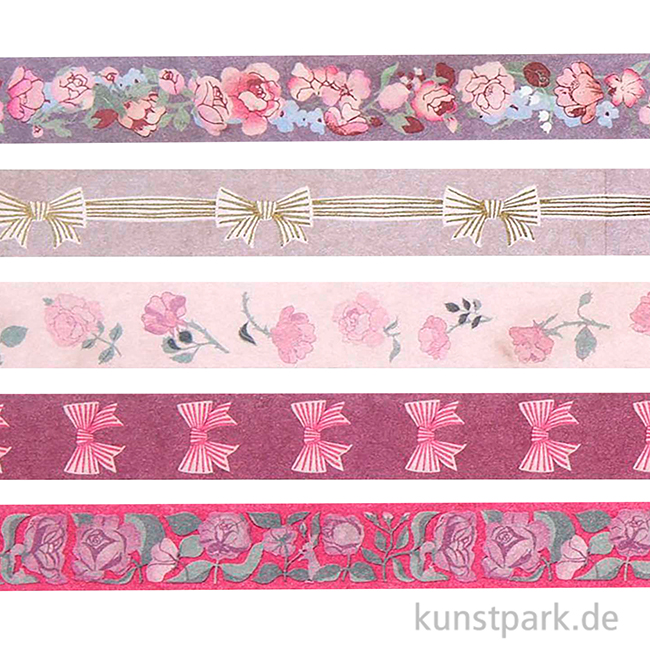 Artikelbild 2 des Artikels “Washi Tape Set - La Vie en Rose, Pink, 5 Stück, je 10 m “