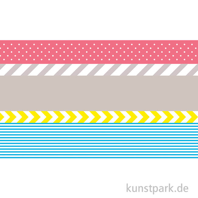 Artikelbild 2 des Artikels “Washi-Tape Set - NEON Gelb Bunt, 5 Rollen, je 10 m “
