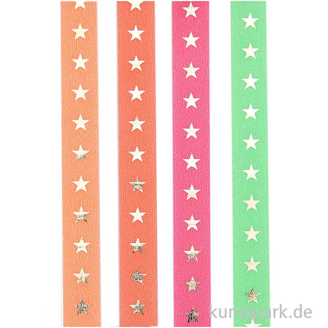 Artikelbild 2 des Artikels “Washi Tape Set - Neon, Hot Foil Sterne, 4 Stück, je 10 m “
