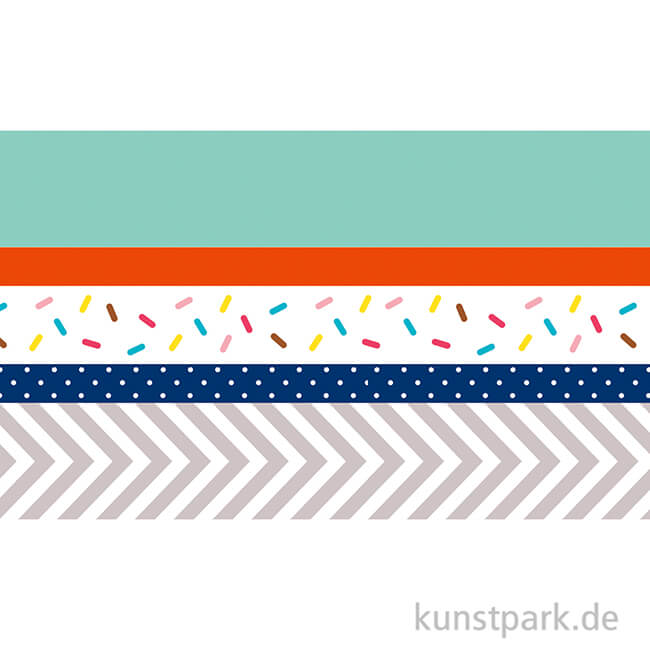 Artikelbild 2 des Artikels “Washi-Tape Set - NEON Orange Bunt, 5 Rollen, je 10 m “