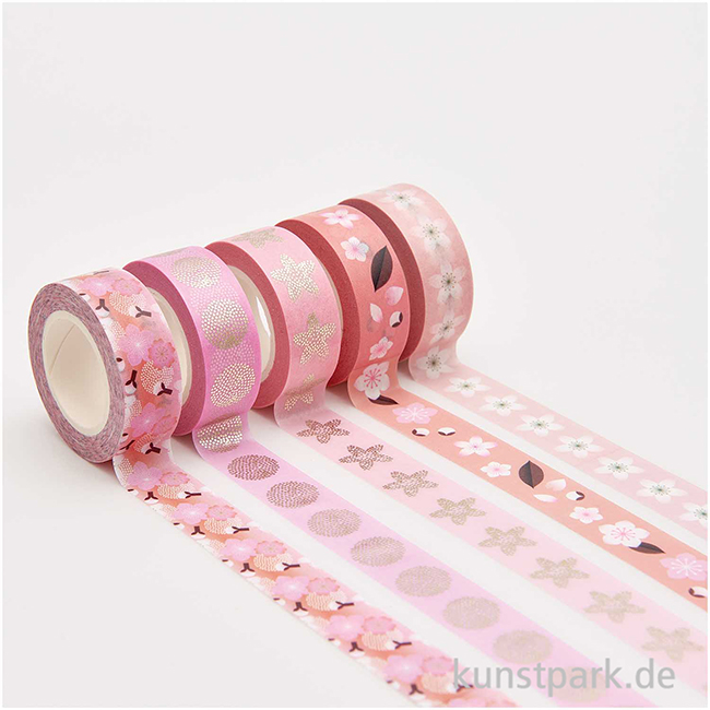 Artikelbild 2 des Artikels “Washi Tape Set - Sakura, Kirschblüten, 5 Stück, je 10m “