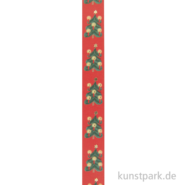 Artikelbild 2 des Artikels “Washi Tape - Weihnachtsbäume, Rot, 15 mm, 10 m Rolle “