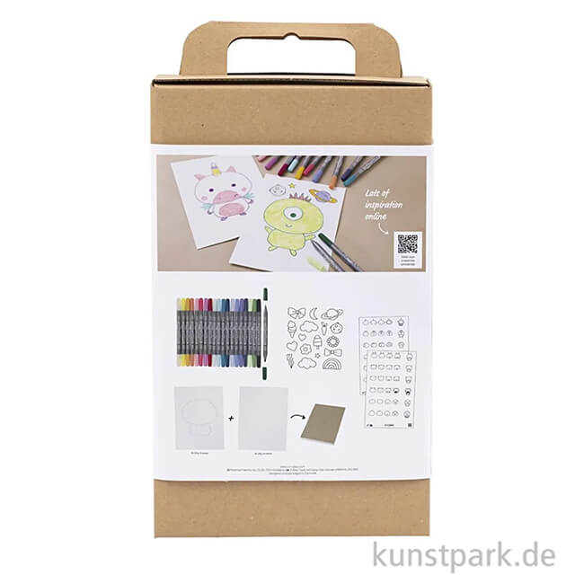 Artikelbild 2 des Artikels “Zeichenset für Kinder - Marker, Papier + Vorlagen, Pastelltöne “