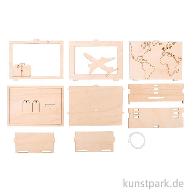 Artikelbild 3 des Artikels “3D Geschenkbox - Journey, 11,5x8,5x5 cm, Holz-Bausatz mit 12 Teilen “
