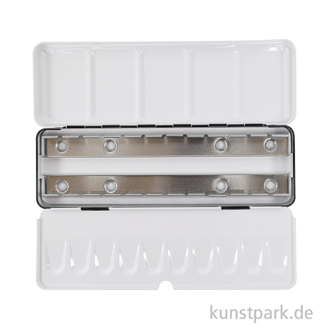 Artikelbild 3 des Artikels “Aquarell-Leerkasten aus Metall für 24 halbe oder 12 ganze Näpfe “