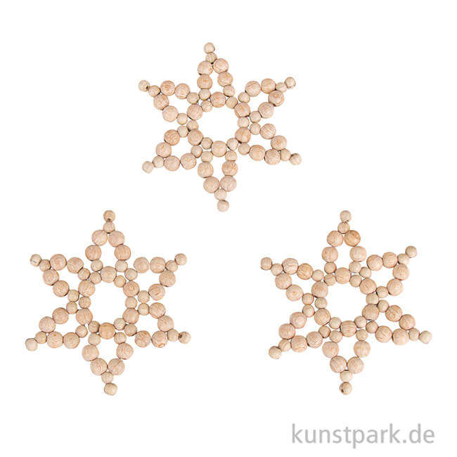 Artikelbild 3 des Artikels “Bastelset Holzperlen Sterne Classic, Material für 3 Perlensterne, 8 cm “
