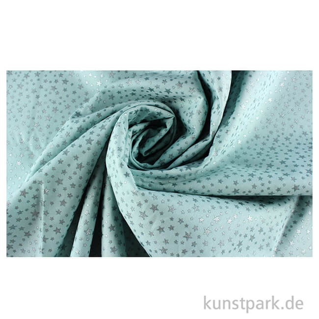 Artikelbild 3 des Artikels “Baumwollstoff - Sterne Mintgrün - 1 m x 1,5 m “