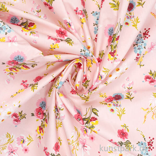 Artikelbild 3 des Artikels “Beschichteter Baumwollstoff - Blumen Rosa - 1 m x 1,5 m “