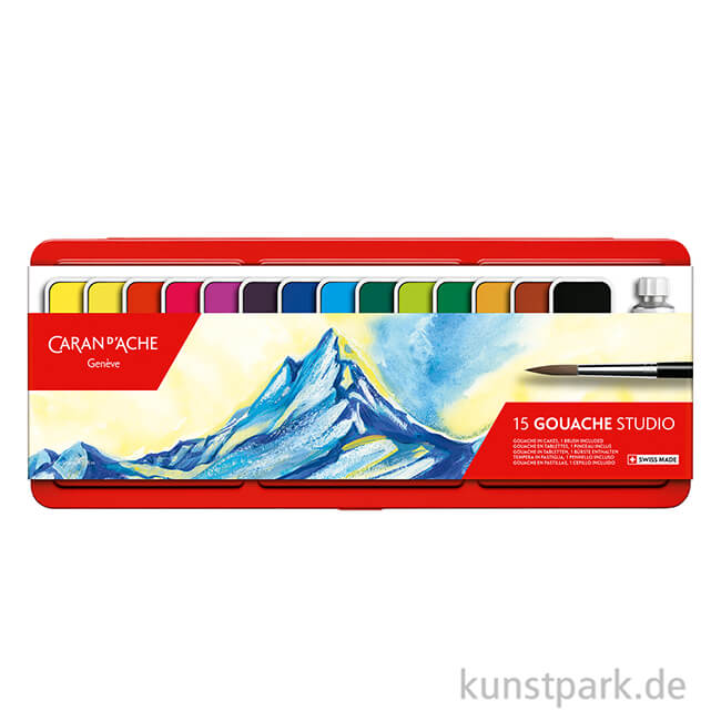 Artikelbild 3 des Artikels “Caran d'Ache Gouache Studio Metalletui mit 14 Farben + Deckweiß “