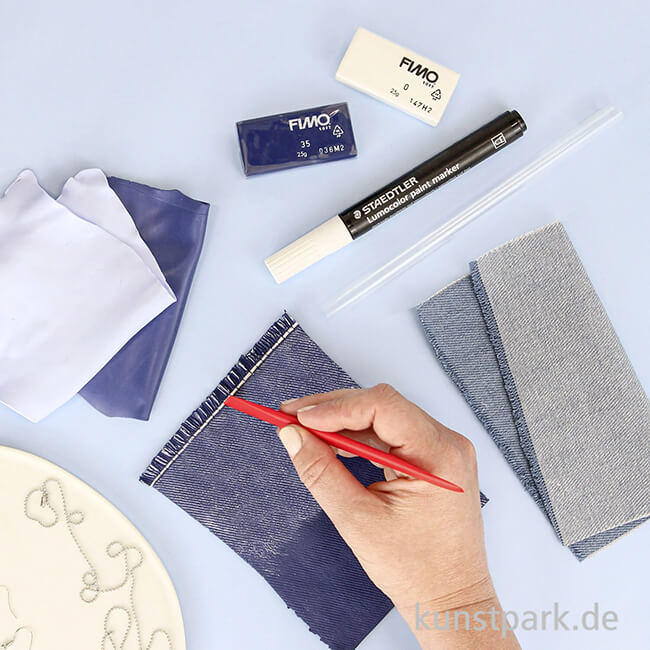 Artikelbild 3 des Artikels “FIMO Modellierset mit 4 x 25 g + Zubehör - Denim Design “