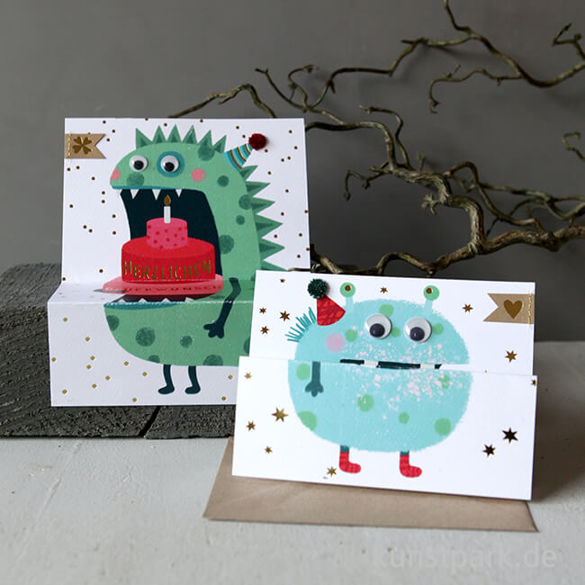 Artikelbild 3 des Artikels “Good old friends - Monsterkarte, Herzlichen Glückwunsch, Grün “