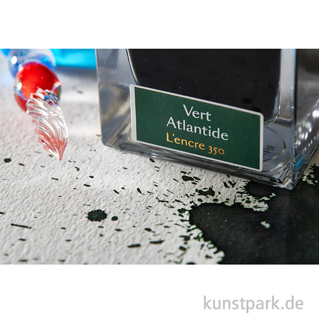 Artikelbild 3 des Artikels “HERBIN Tinte 350 mit Gold- und Silberschimmer - Vert Atlantide, 50 ml “