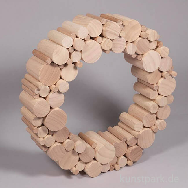 Artikelbild 3 des Artikels “Holz Rundstäbe Set, Natur, Durchmesser 1-4 cm, 5,5-6,5 cm, 99 Stück “