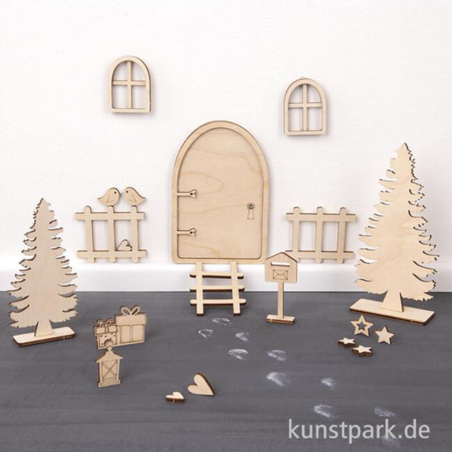 Artikelbild 3 des Artikels “Holz Wichteltür Nisse, Natur, 26-teiliges Set “