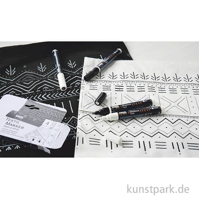 Artikelbild 3 des Artikels “KREUL Textil Marker Opak Set mit 4 Stiften, Schwarz + Weiß “