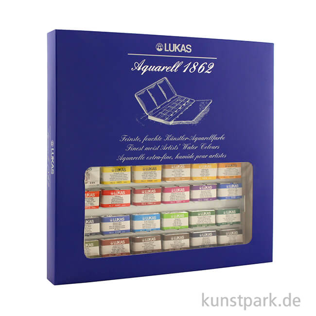 Artikelbild 3 des Artikels “Lukas 1862 Aquarell Kasten mit 24 halben Näpfchen “