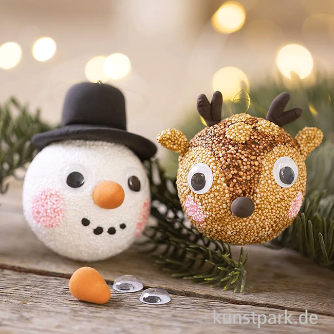 Artikelbild 3 des Artikels “Mini Bastelset Weihnachtskugeln Modellieren, Rentier + Schneemann “