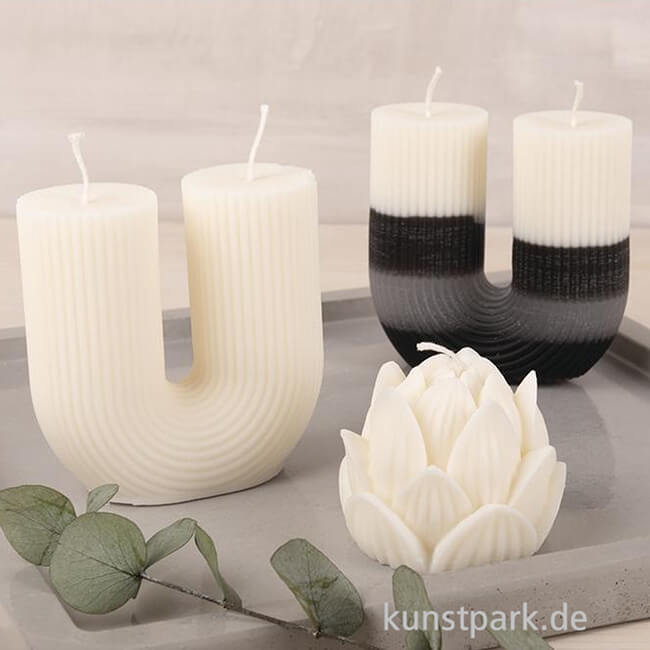 Artikelbild 3 des Artikels “Silikon Gießform - Kerze U-Form geriffelt, 8,4 x 3,9 x 8,6 cm “